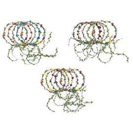 Fancypost 15-Piece Multicolor Flower Crown Headbands – Assorted Floral Wreaths for Wedding, Festival, Party, Vacation, Fairy & Photography Props (Colorful Bohemian Headpieces)