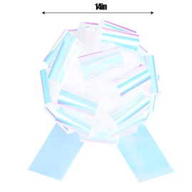 2Pcs Large Gift Bows，14" Wide, Bows for Gift, Christmas, Presents, Birthday, Baby Shower, Gift Basket,Wedding, Reception, Easter,Decoration, Office, Classroom, Fundraiser. (White)