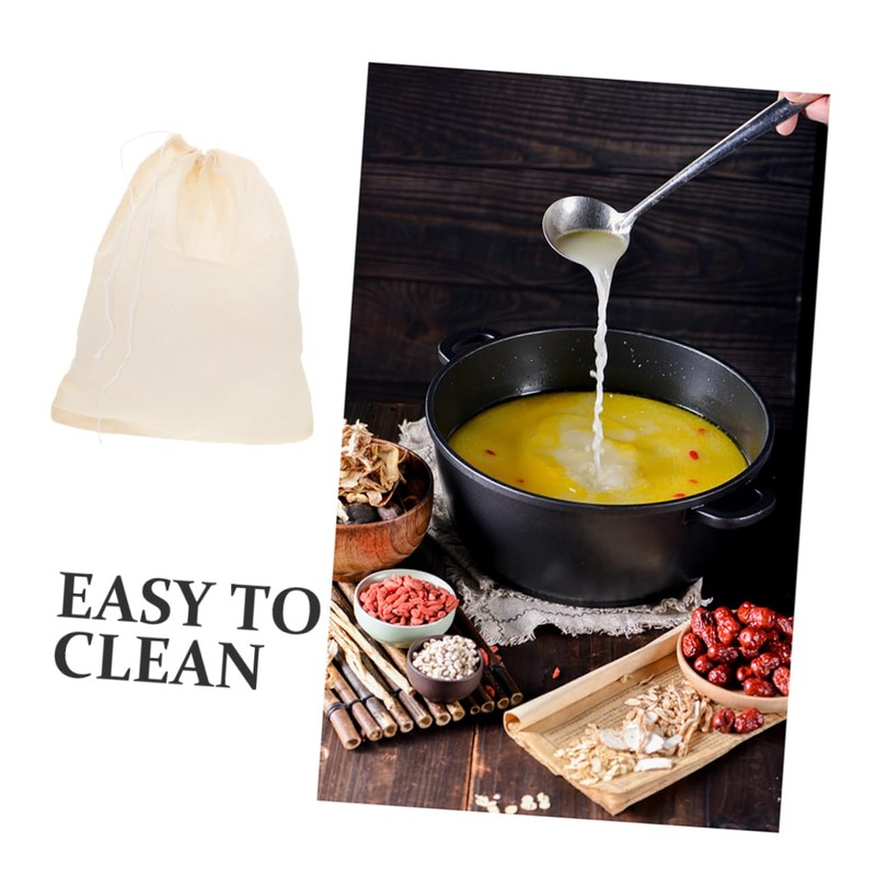 ULTECHNOVO 20pcs Reusable Drawstring Soup Bags Fine Mesh Cooking Strainer