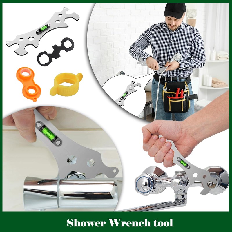 WYRGQIQN Shower Key Tool, Special Self Levelling Curved Angle Wrench,