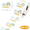 HannaFires 500PCS Roll of Smile Stickers - Rainbow I Hope