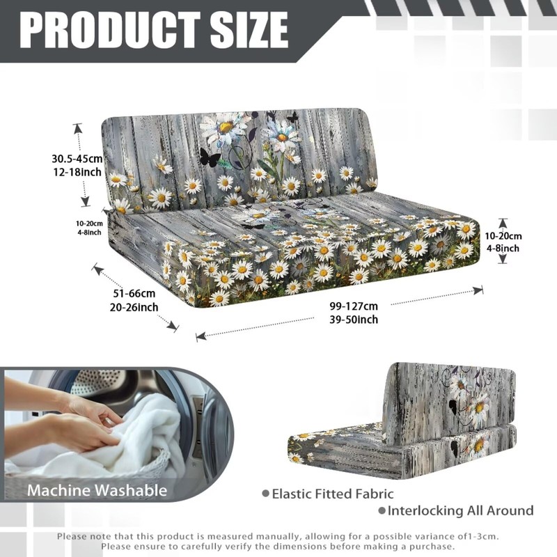 SUITOSELFY RV Dinette Cushion Covers Booth Set - Grain Wood