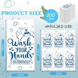 Seajan 200 Packs Bathroom Paper Napkins Disposable Bathroom Paper Bathroom Guest Hand Towels Decorative Bathroom Paper Napkins for Hostess Gifts Shower Spa Wedding Birthday Party Supply (Dark Blue)