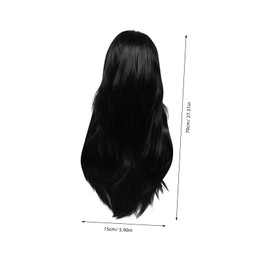 Healeved Natural Bangs Long Straight Wig Lightweight Synthetic Hair for Cosplay and Everyday Wear Breathable Comfortable Fake Hair for Roleplay and Themed Parties Easy Maintenance
