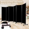 Room Divider 6 Panel Room Dividers/Wheels, Fabric Room Divider Panel