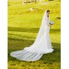 BEAUTELICATE Wedding Bridal Veil with Comb 2 Tier Pencil Edge