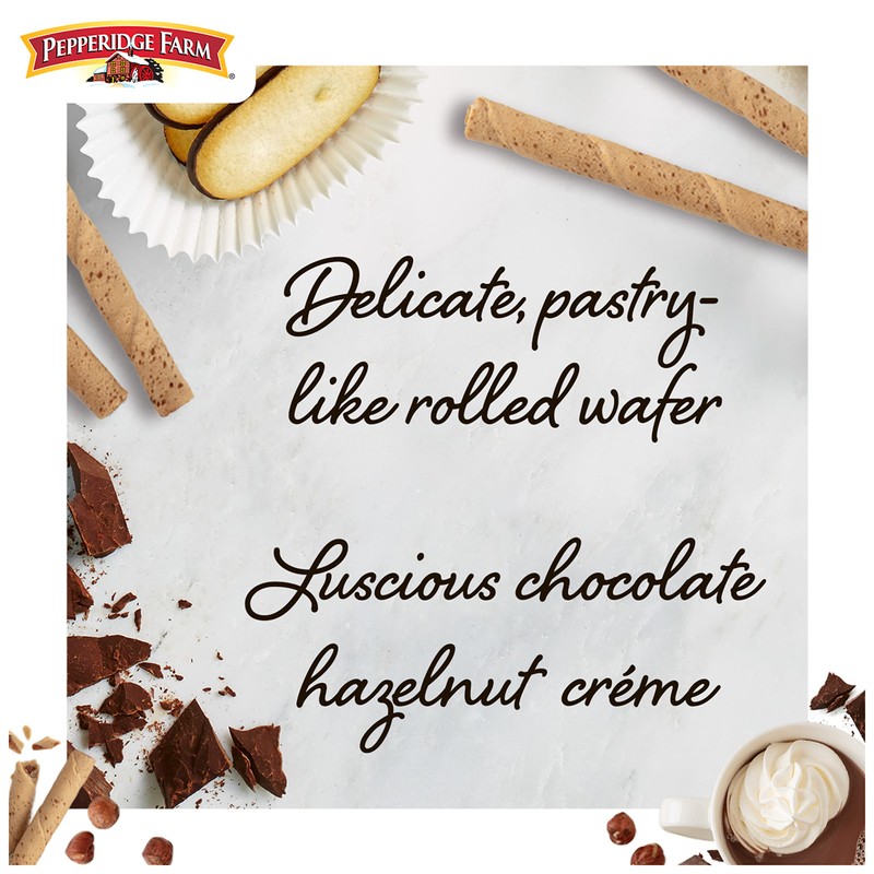 Pepperidge Farm Pirouette Cookies, Chocolate Hazelnut Créme Filled Wafers, 13.5