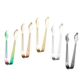 CIYODO 5pcs Stainless Steel Ice Tongs Ergonomic Multi-Function Serving Tongs for Ice Sugar Cubes and Bread Bbqs Parties and Everyday Use
