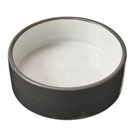 SPOT Two Tone Gray Dog Dish - Round Ceramic Food/Water Bowl for Pets, Stoneware Dish with High Walls, Ideal for Small Dogs, Cats, Reptiles, Large Birds, Dishwasher Safe - 5in, 1.75 Cup (14oz)