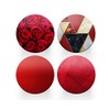 4 x Round Art Deco Coasters - Red Roses Agate