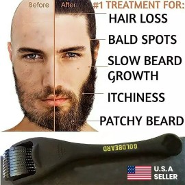 GOLDBEARDS Beard Derma Roller For Hair Loss Beard Growth Titanium Derma Roller Micro Needle