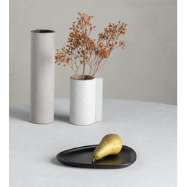 Lind DNA Curve 990163 Dinner Plate Made of Stoneware in Black, Heat Resistant up to 270 Degrees, Dishwasher Safe, Size: 22 x 19 x 1.5 cm