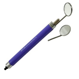 1 Piece - Dental Inspection Mouth Mirror Handle with LED Light Built-in, Mirror #4 + #5, Anti-Fog Removable Mirror Heads (Purple Handle)