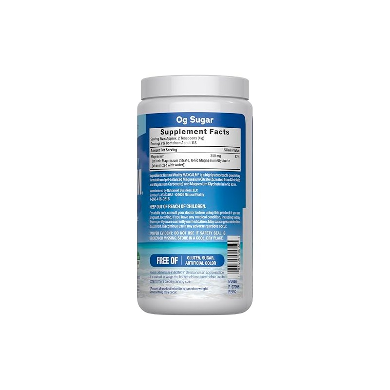 Natural Vitality Natural Calm Magnesium Anti Stress, Orignal, 16 oz