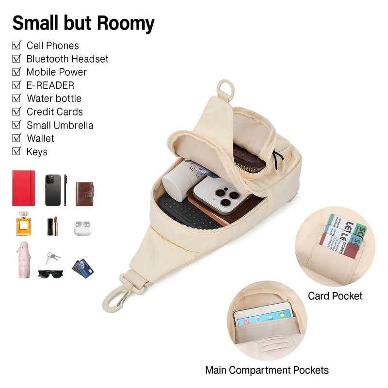 Hanke Crossbody Sling Bag for Women Men, Large Casual Cross