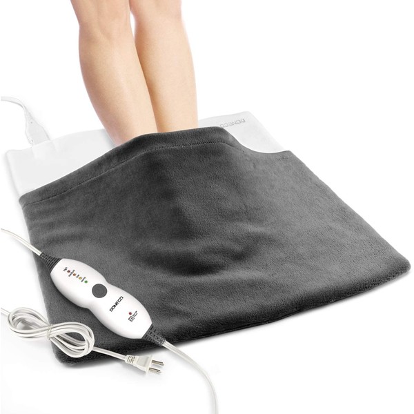 DONECO King Size Heating Pad（22" x 22"）, Electric Foot Warmer with 4 Temperature Settings and Fast-Heating Technology - Extra Large for Feet, Back, Waist，Shoulders, Legs and Other Large Muscle Groups