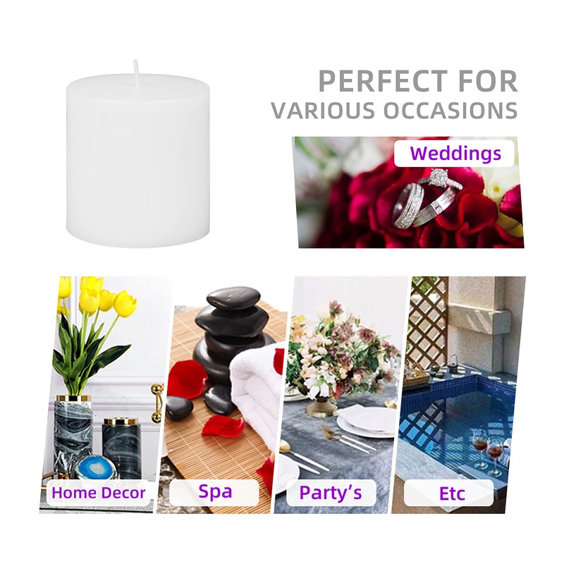 3 Inch White Citronella Pillar Candle