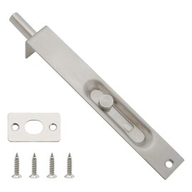 Kyuionty Stainless Steel Door Flush Bolt Latch 6 Inch L Type Lever Action Flush Slide Lock Bolt, Sliver
