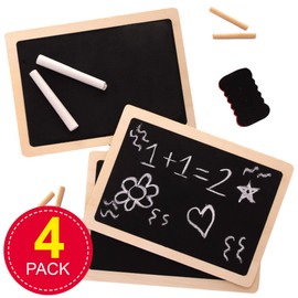 Baker Ross AW954 Wooden Chalkboards, Arts and Crafts for Kids (Pack of 4), Assorted