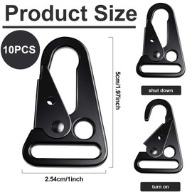 10Pcs Small Carabiner – Lightweight Enlarged Mouth Clip Sling Clasp for Multi-Functional Utility in Outdoor Activities