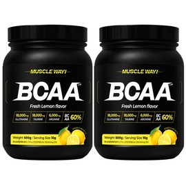 Wellness 머슬웨이 BCAA 아미노산 타우린 운동보충제 레몬맛 600g 2개 Muscleway BCAA Amino Acid Taurine Sports Supplement Lemon Flavor 600g x 2