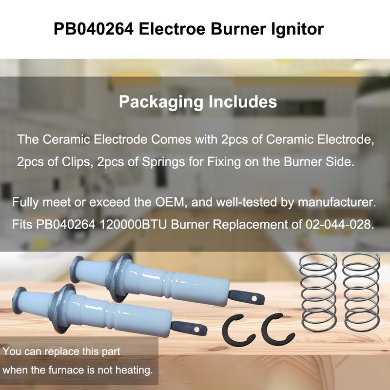 PB040264 Burner Ignitor, Gas Range Replacement Repair, Electrode with Spring