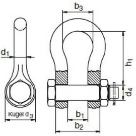 'Rigg ATEC High-Strength Hot-Dip Galvanised Shackle 7/16 1.5 T