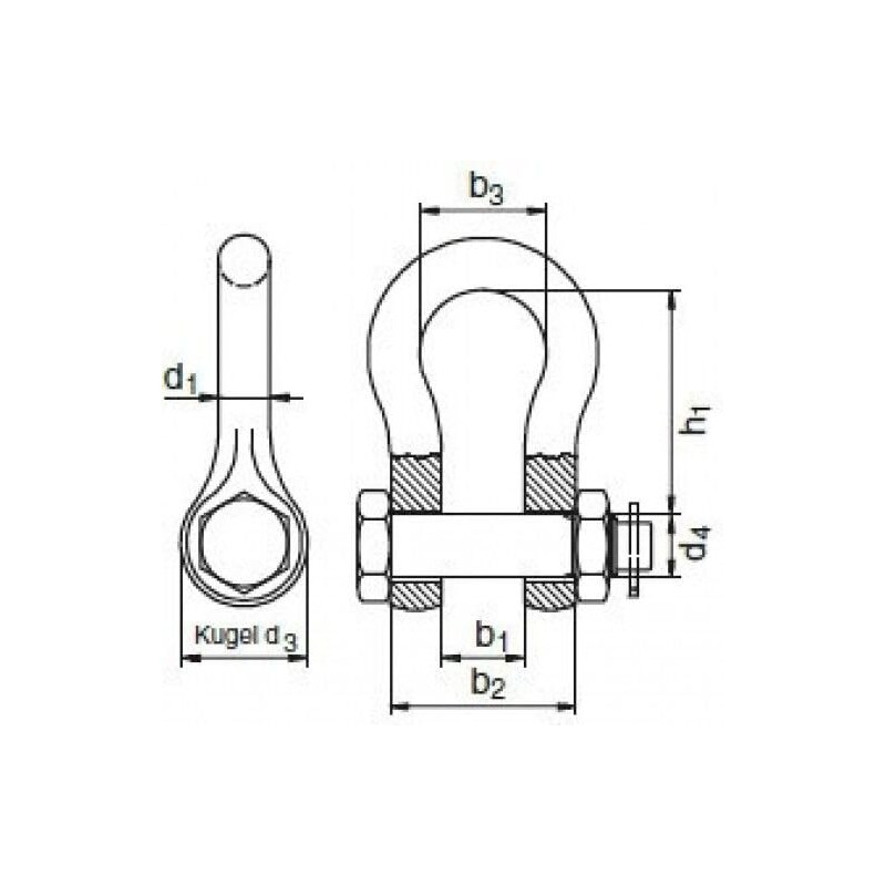 'Rigg ATEC High-Strength Hot-Dip Galvanised Shackle 7/16 1.5 T