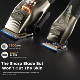 piceve Hair Clipper for Men, Professional Electric Hair Cutting & Trimmers Set with 7500RPM Powerful Motor & LCD Display, Mens Cordless Hair Grooming Kit Barbers Haircut, Gift for Birthday Christmas