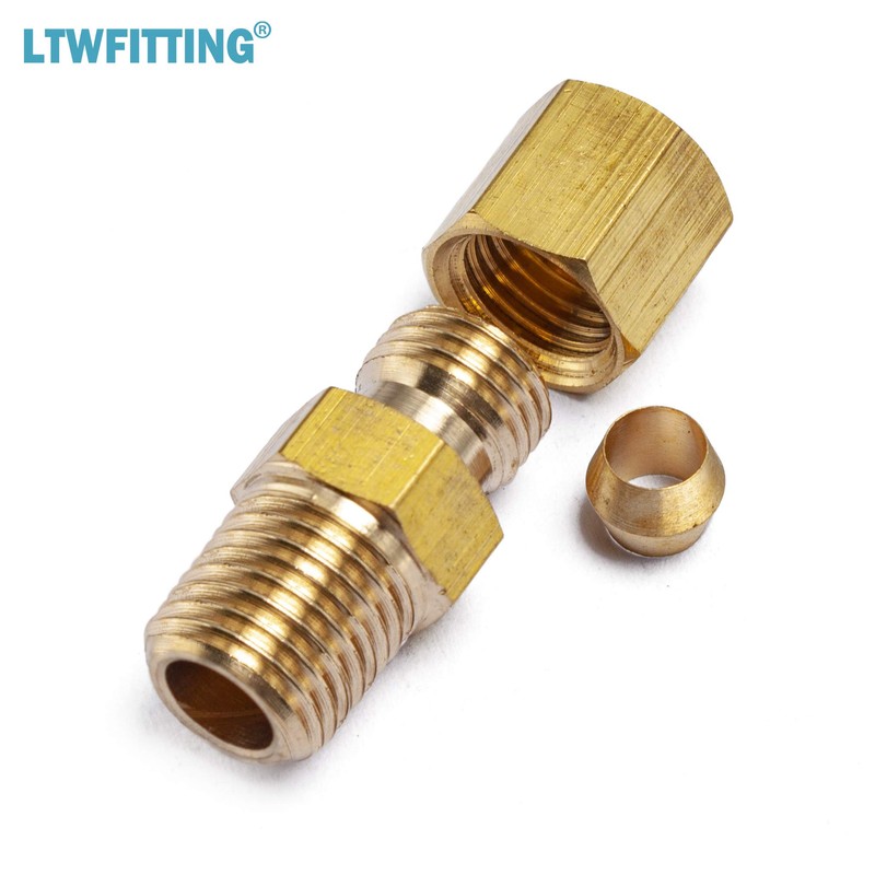 LTWFITTING Brass 3/16-Inch OD x 1/8-Inch Male NPT Compression Connector