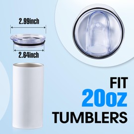 Vorpower 3 Pack 20oz Skinny Tumbler Replacement Lid，Spill Proof Splash Resistant Silicon Sliding cover，Straw Friendly for work, travel and Daily Life