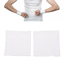 WOOXGEHM 2PCS Cooling Wristband, Sports Exercise Elastic Wristbands, Sweat Proof Ice Filament Skin Friendly Sweat Wicking Wristbands for Men and Women Gym Yoga Exercise(White)