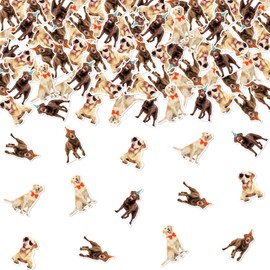 Wonmelody Labrador Birthday Party Decorations 200Pcs Labrador Confetti Table Decorations Dog Face Confetti for Table Funny Dog Birthday Table Decor for Labrador Puppy 1st 2nd Birthday Boy Girl