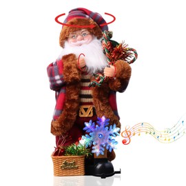 Suewidfay Santa Claus Figure Christmas Decoration, Electric Santa Claus Christmas Decoration Gifts with Lights and Music, Home, Outdoor and Indoor Decoration, Christmas