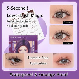 50 Pcs Lower Eyelash Stickers, Waterproof & Easy-to-Apply, 5 Styles, No Cutting Required, Perfect for Beginners, Natural Look All Day