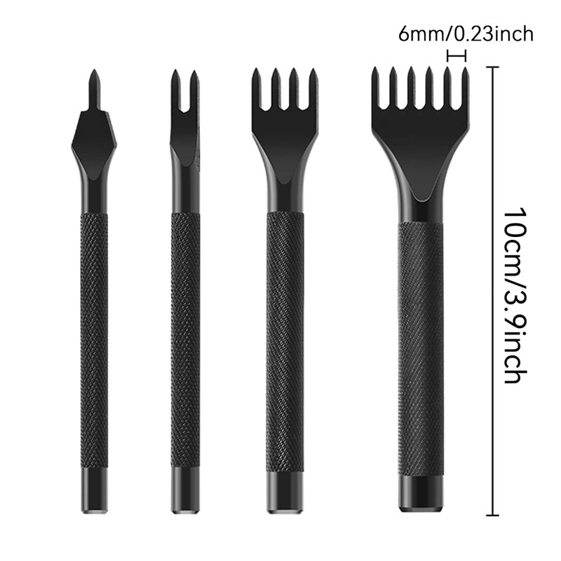 Ldirect Leather Craft Tool 1/2/4/6 Prong DIY Lacing Stitching Punches