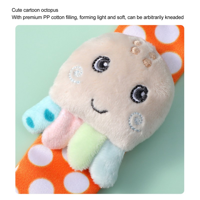 4pcs Baby Rattle Socks Cute Octopus Shape Soft Light Adjustable