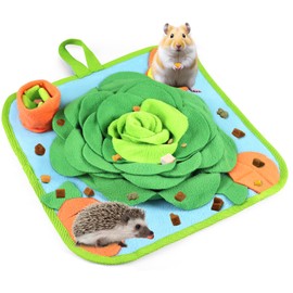 Oerphh Snuffle Mat Rabbit Toys, Guinea Pig Interactive Feeding Mats Rabbit Foraging Puzzle Toys, Guinea Pig Foraging for Bunny Small Animals Stress Relief (Sky blue)