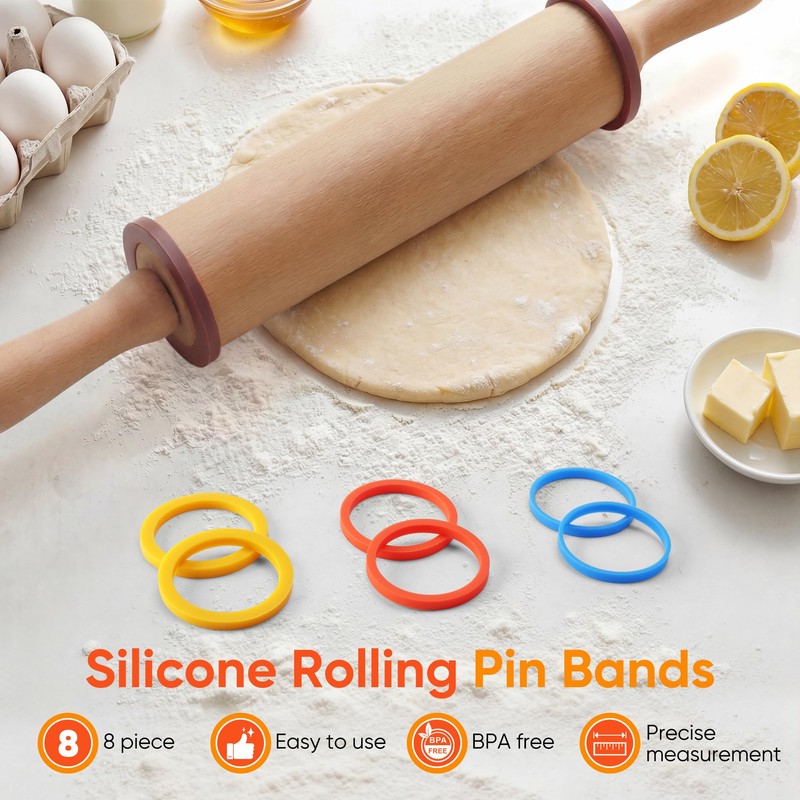 1/16''to 5/16'' Rolling Pin Guide Rings,Dough Thickness Spacer Baking Tools