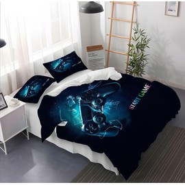 Leleyouzer Boys' Gamer Bed Linen Set, 3D Children's Gamepad Bed Linen, Soft Microfibre Children's Duvet Cover with 2 Pillowcases 50 x 75 cm (G3, 200 x 200 cm)