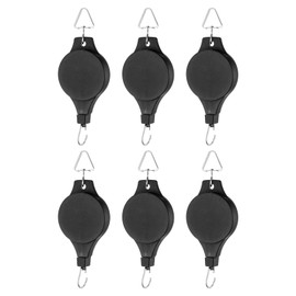 PATIKIL Plant Hanger, 6 Pcs Pulley Retractable Triangle Hanging Flower Basket Hook Indoor and Outdoor Plant Pots Holder, for Planters, Flower Basket, Wind Chimes, Bird Feeders, Black