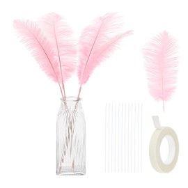 PATIKIL 12 Pcs Natural Ostrich Feathers 10-12 Inch / 25-30 CM Large Ostrich Feather Kit for Crafts, Vase, Home Decoration, Wedding, Party, Centerpieces, Flower Arrangement (Light Pink)