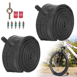 RUTU 24 Inch Bike Tubes,24x2.125/2.40 Inner Tube with 32mm Schrader Valve and Installation Accessorie - Compatible with 24x2.125 24x2.35 24x 2.4 Bicycle Tube - Premium Heavy Butyl Inner Tube