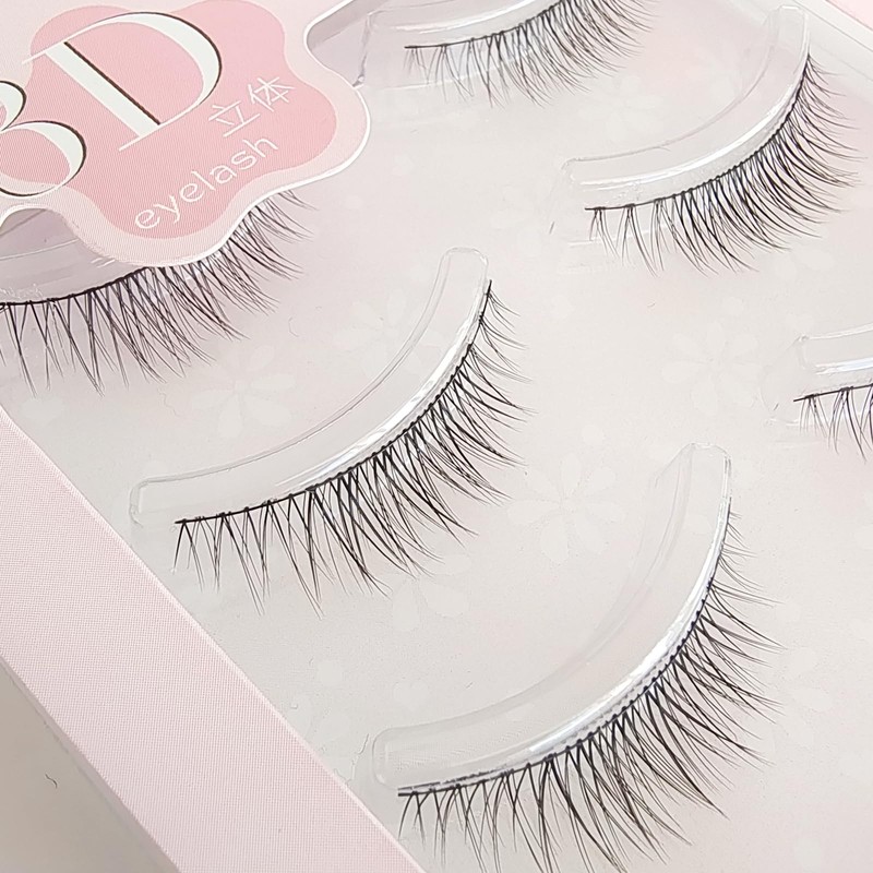 CLEAREYELASH Natural False Eyelashes, Natural 3D Eyelashes, 5 Pairs (N02