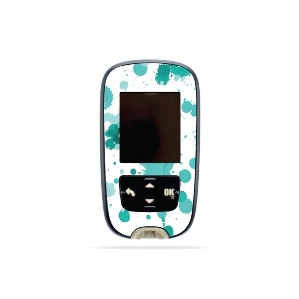 MightySkins Skin Compatible with Accu-Chek Guide - Teal Splatter |