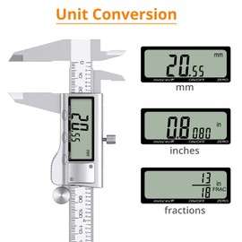Neoteck 6 inch Digital Caliper, Full-Metal Electronic Calipers Measuring Tool Fractions/ Inch/ mm Conversion