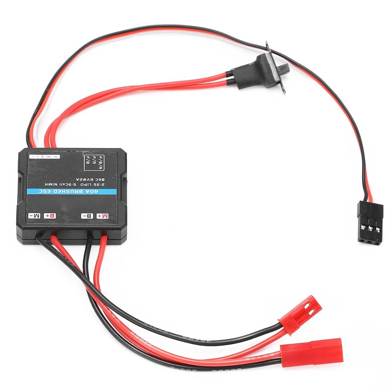 Electronic Speed Controller, Waterproof 40A RC Brushed ESC with Three