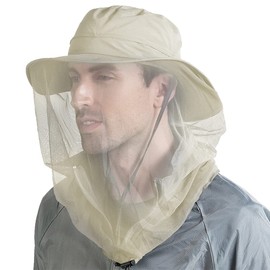 Peicees Head Net Hat for Men Women Adventure Fishing Hat Safari Hat for Hunting Camping Hiking (Beige)