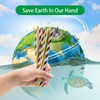 Black Striped Paper Straws, Pack of 100 Disposable Black &