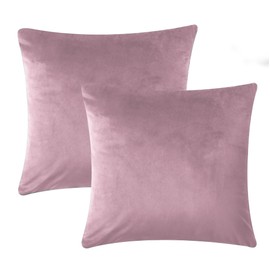Imperial Rooms Cushion Covers 45 x 45 cm Pack of 2 Square Throw Velvet Pillow Cases Bedroom Decor Cushion for Sofa Living Room Car (Pink, 18 x 18 Inch)